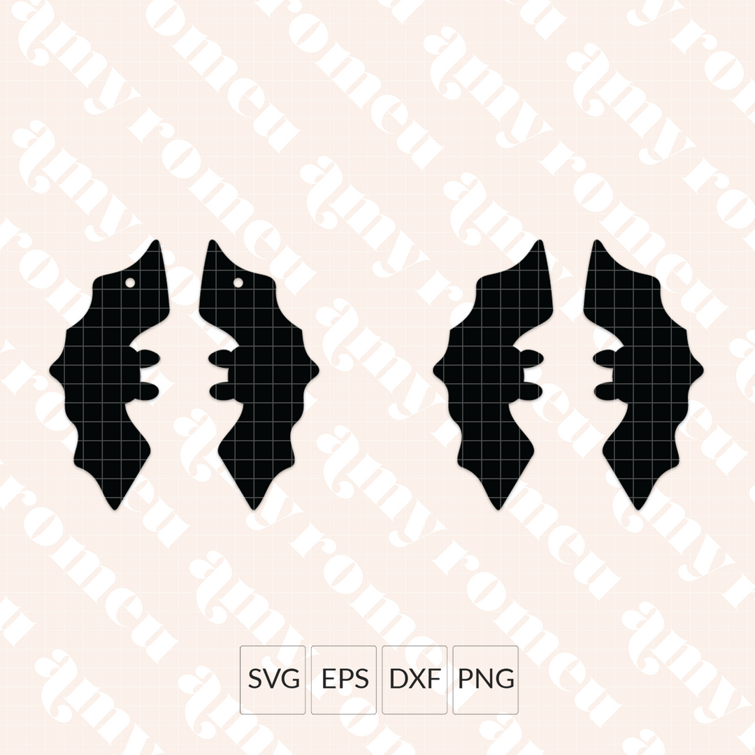 Bat Faux Leather Earring SVG