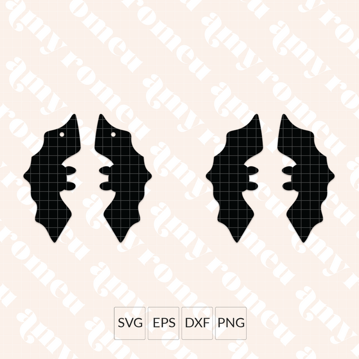 Bat Faux Leather Earring SVG