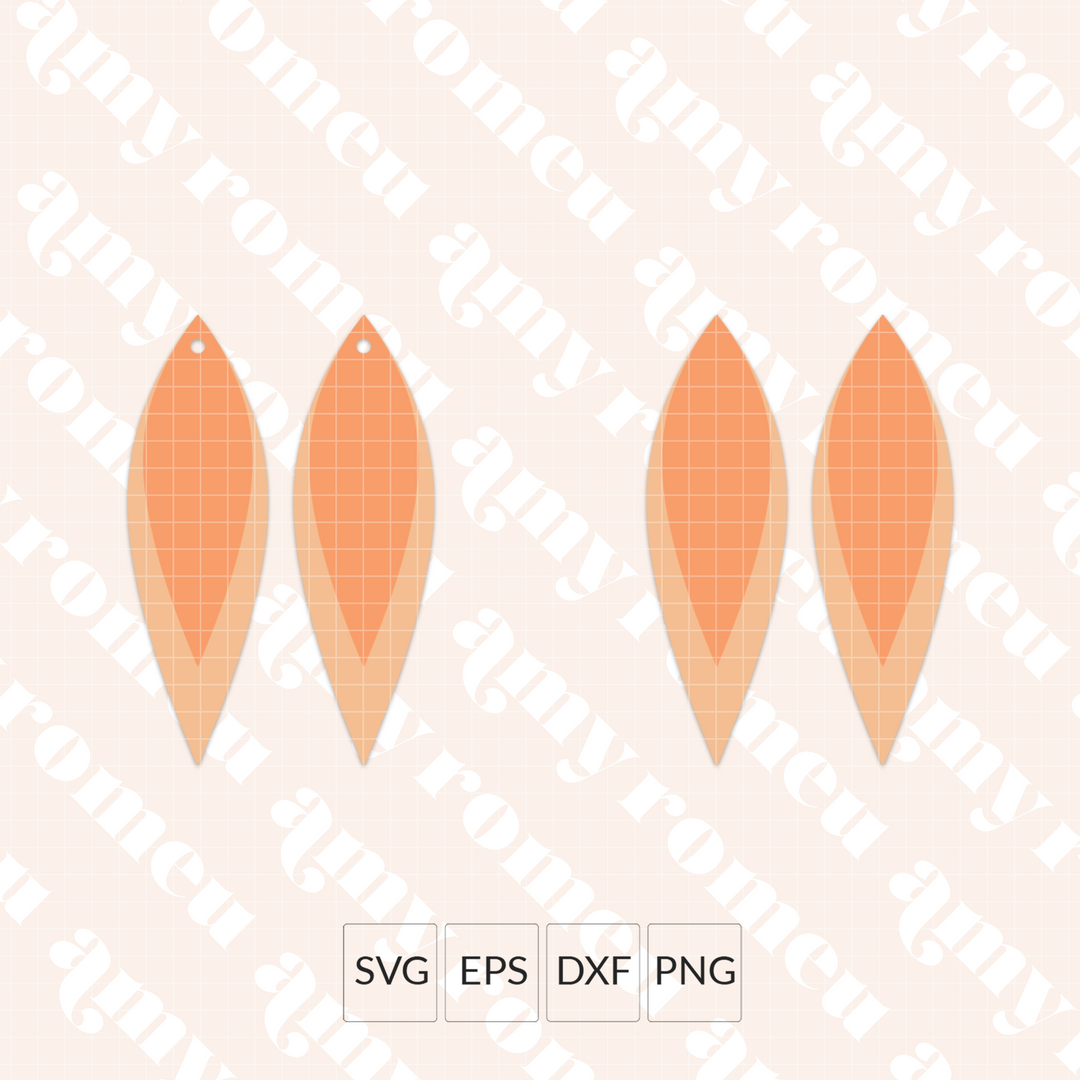 Long Leaf Earrings SVG