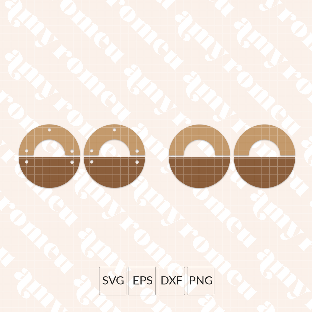Semi Circle Earrings SVG
