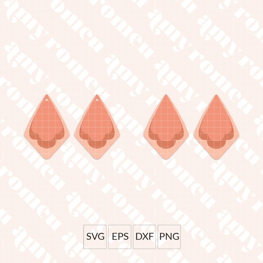 Layered Scalloped Earrings SVG