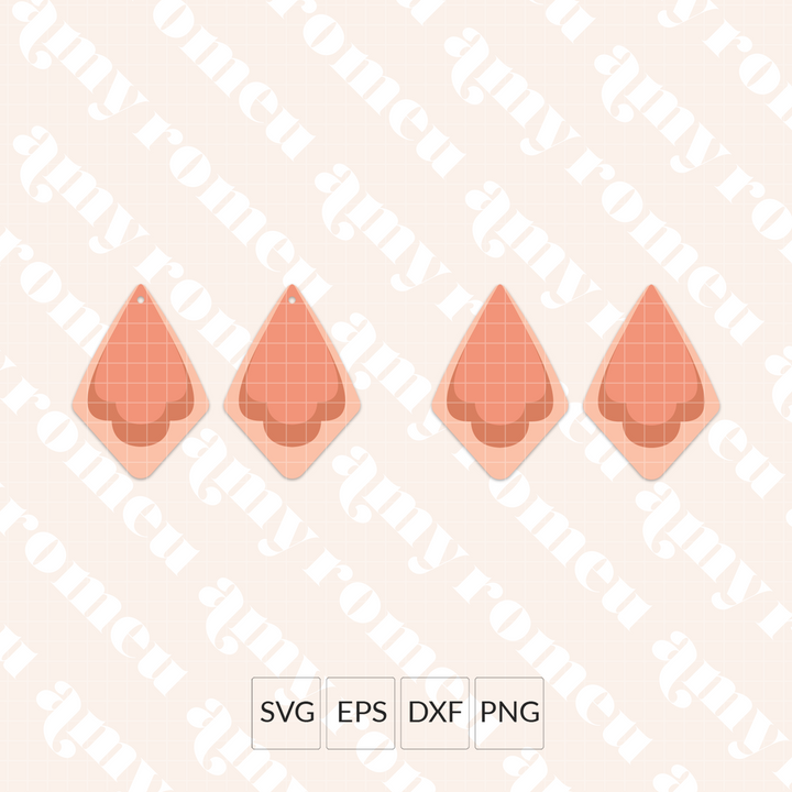 Layered Scalloped Earrings SVG