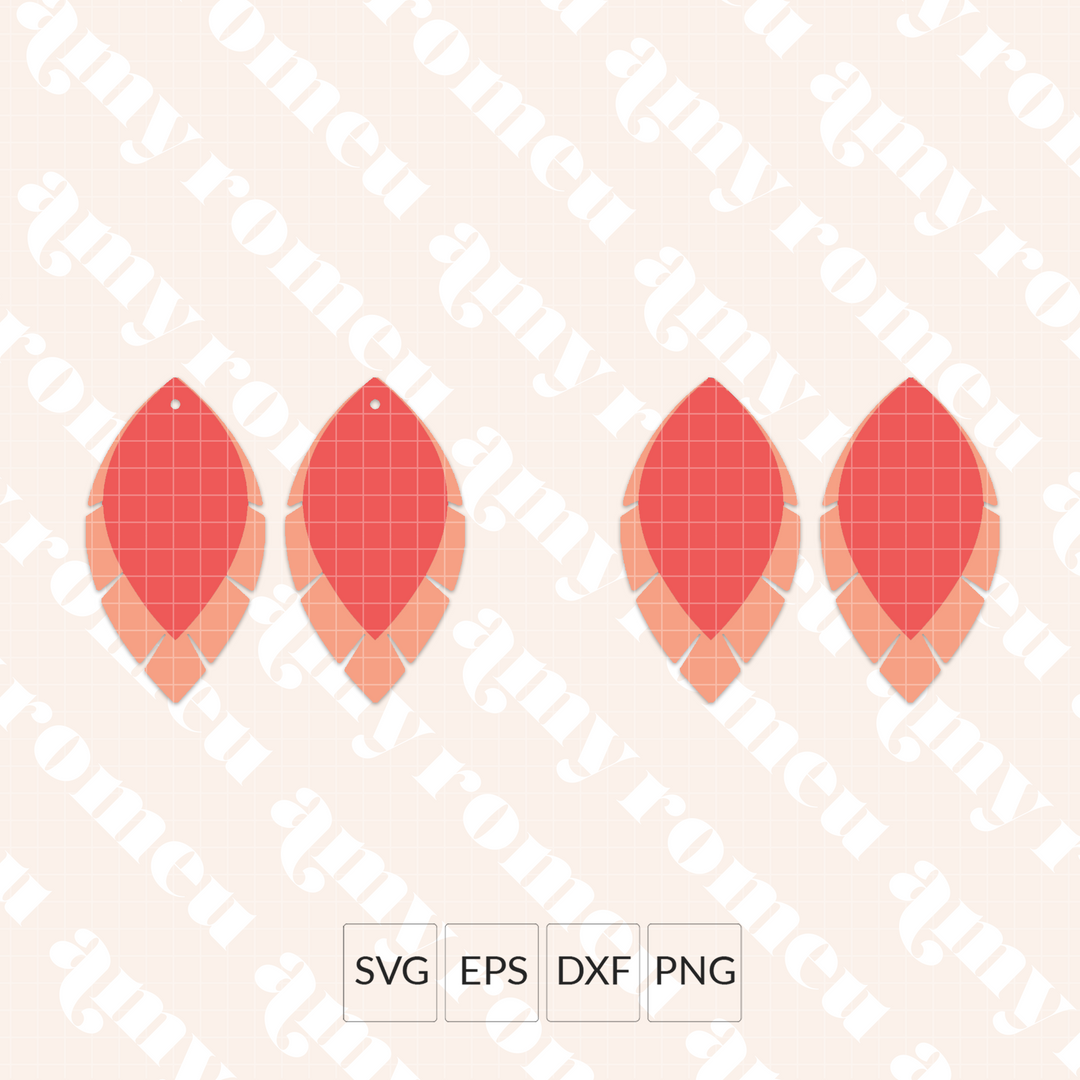 Feathered Petal Earrings SVG