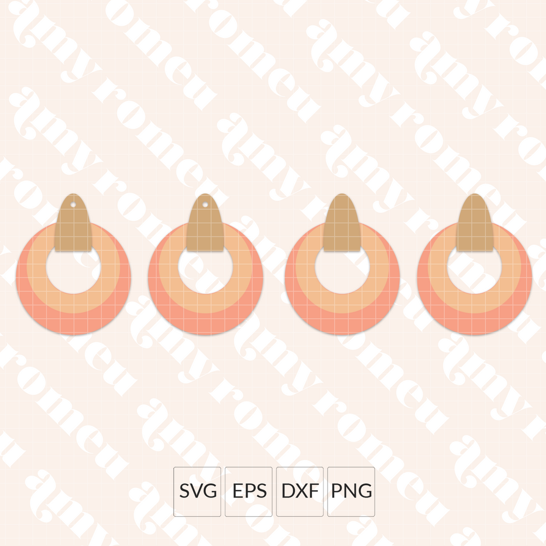 Double Circle and Tab Earrings SVG