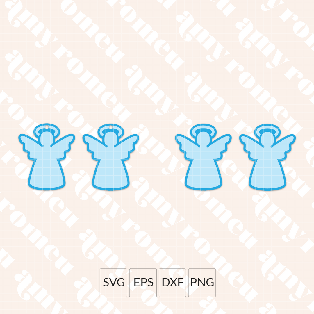 Angel Faux Leather Earrings SVG