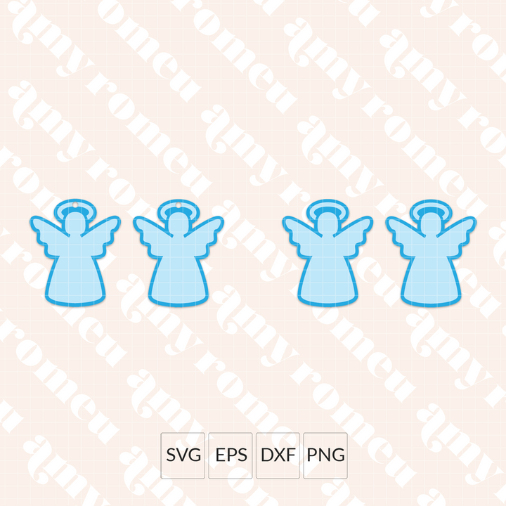 Angel Faux Leather Earrings SVG