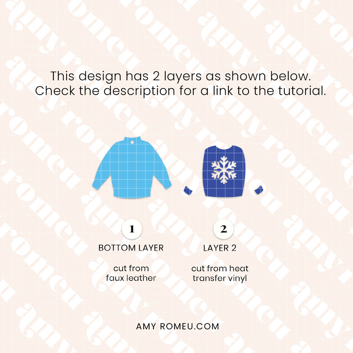 Christmas Sweater Faux Leather Earrings SVG