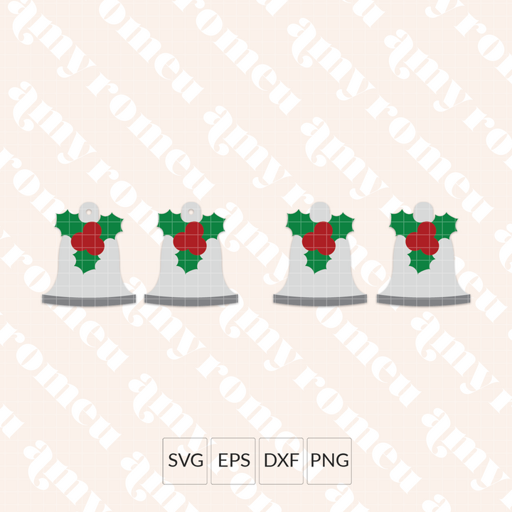 Christmas Bell Faux Leather Earrings SVG