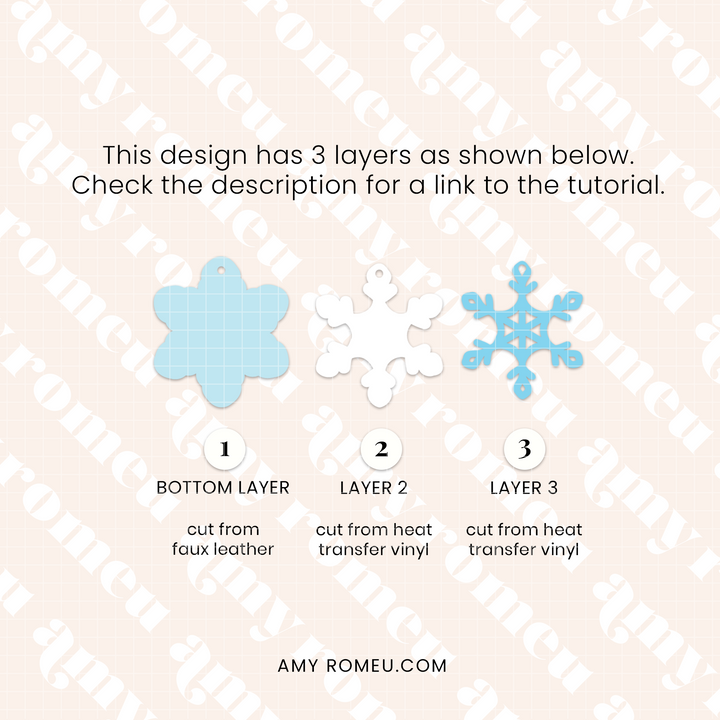 Snowflake Faux Leather Earrings SVG Set of 3