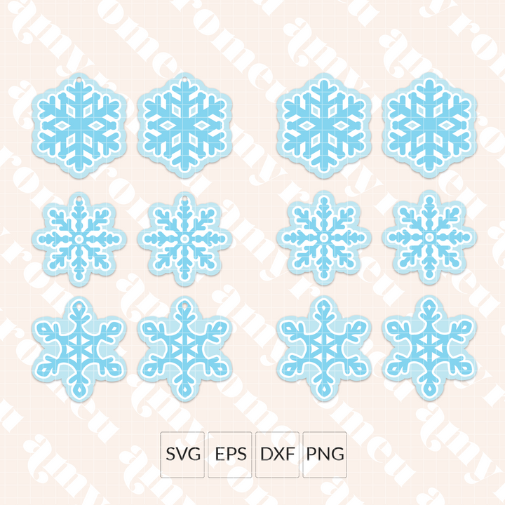 Snowflake Faux Leather Earrings SVG Set of 3