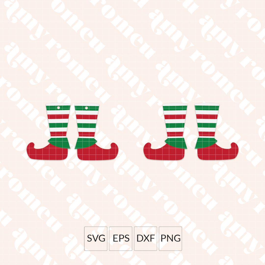 Elf Boot Faux Leather Earrings SVG