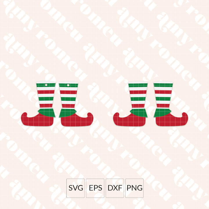 Elf Boot Faux Leather Earrings SVG