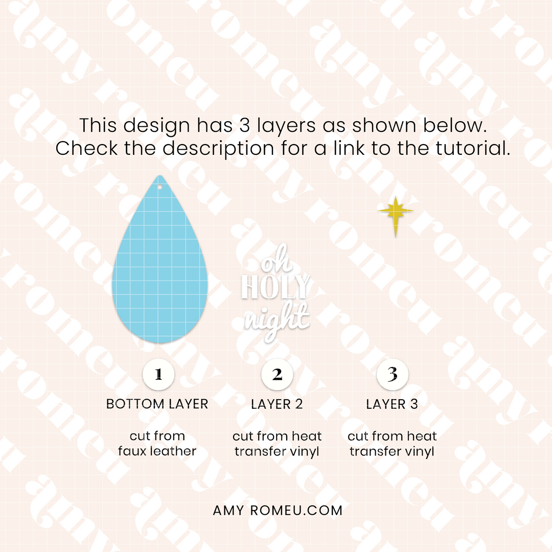 Nativity & Holy Night Faux Leather Earrings SVGs Set of 2
