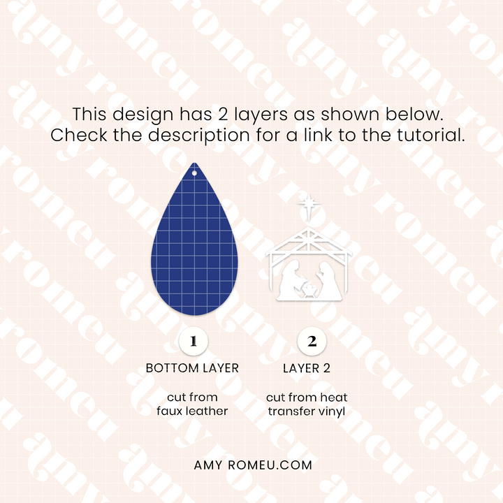 Nativity & Holy Night Faux Leather Earrings SVGs Set of 2