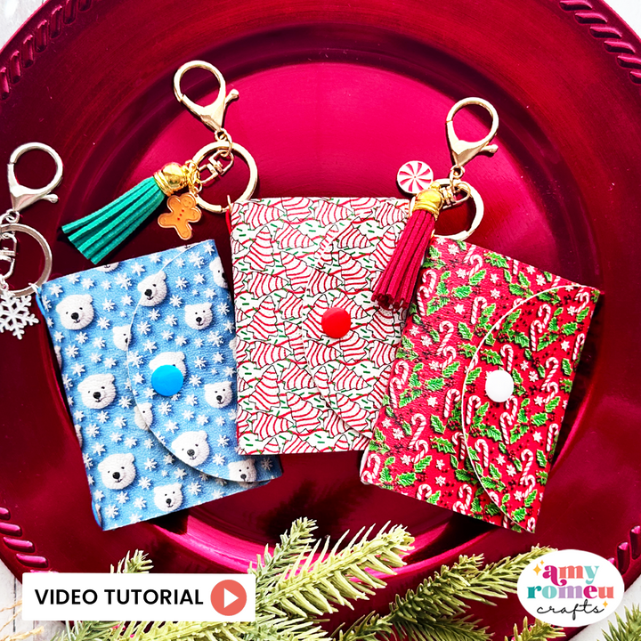 Faux Leather Mini Photo Album Keychain SVG