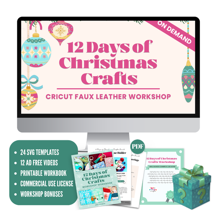 12 Days of Christmas Cricut Faux Leather Crafting Workshop