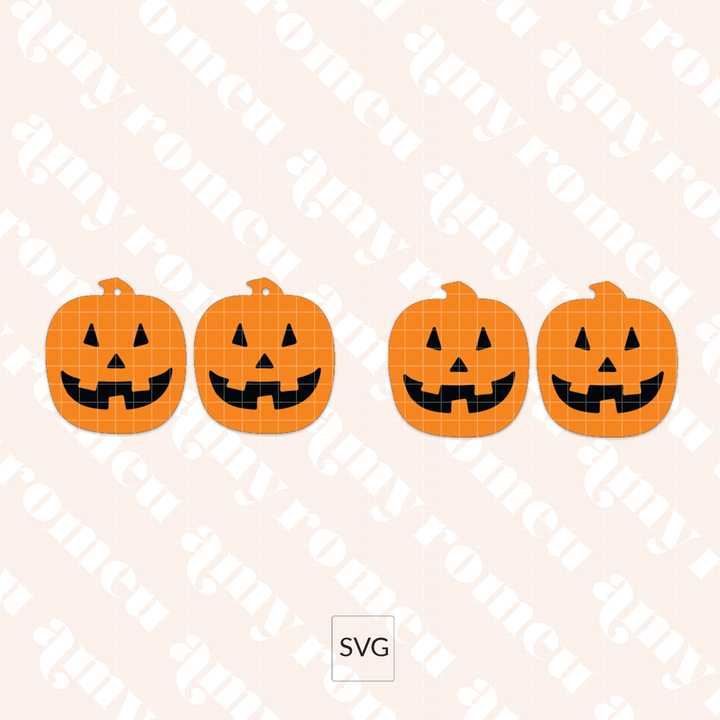 Large Jack O'Lantern Earrings SVG