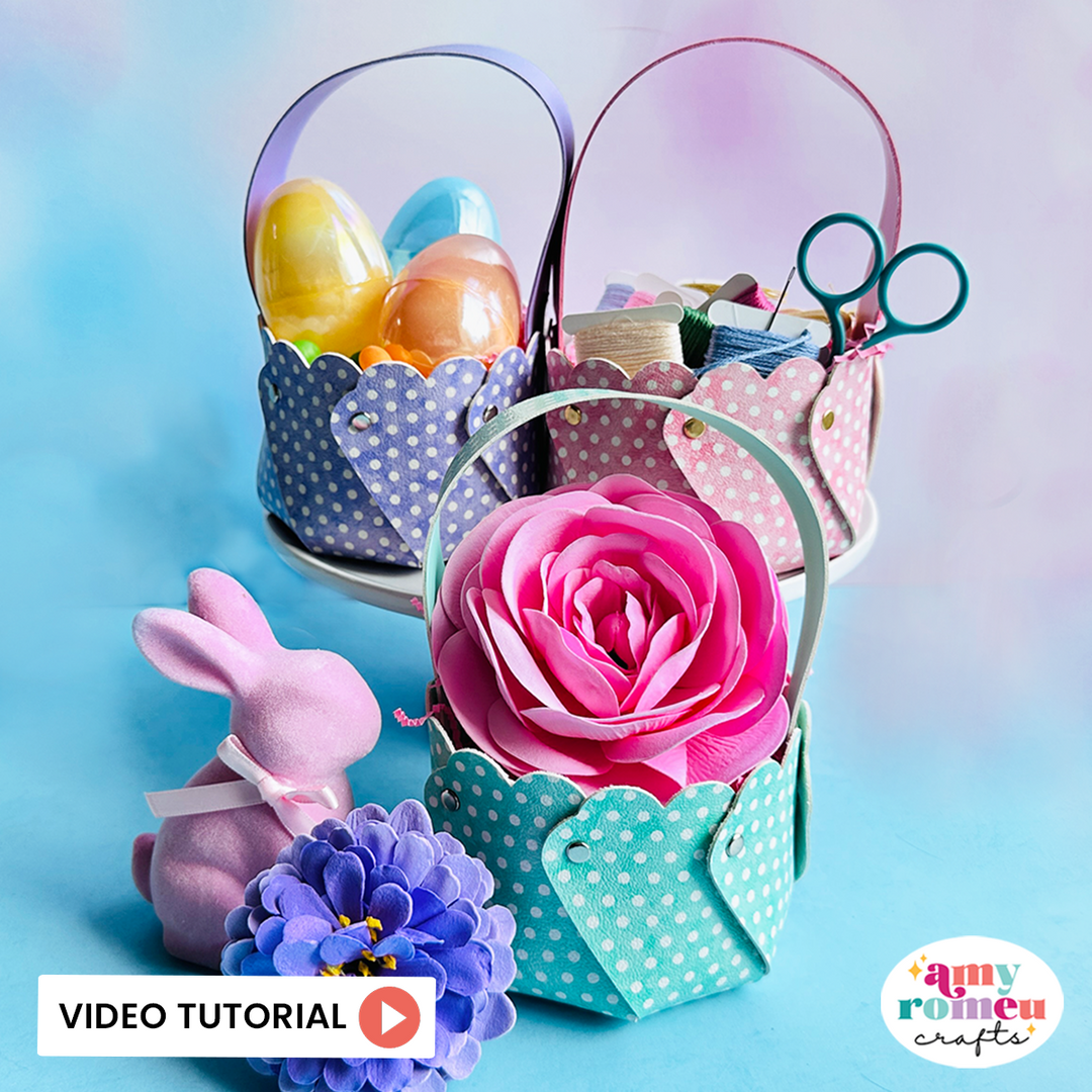 Faux Leather Spring Mini Basket SVG