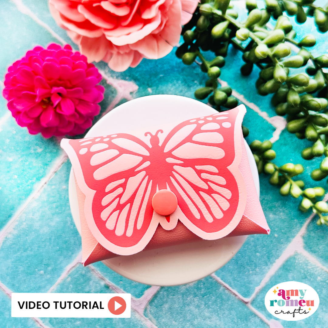 Faux Leather Butterfly Card Wallet SVG