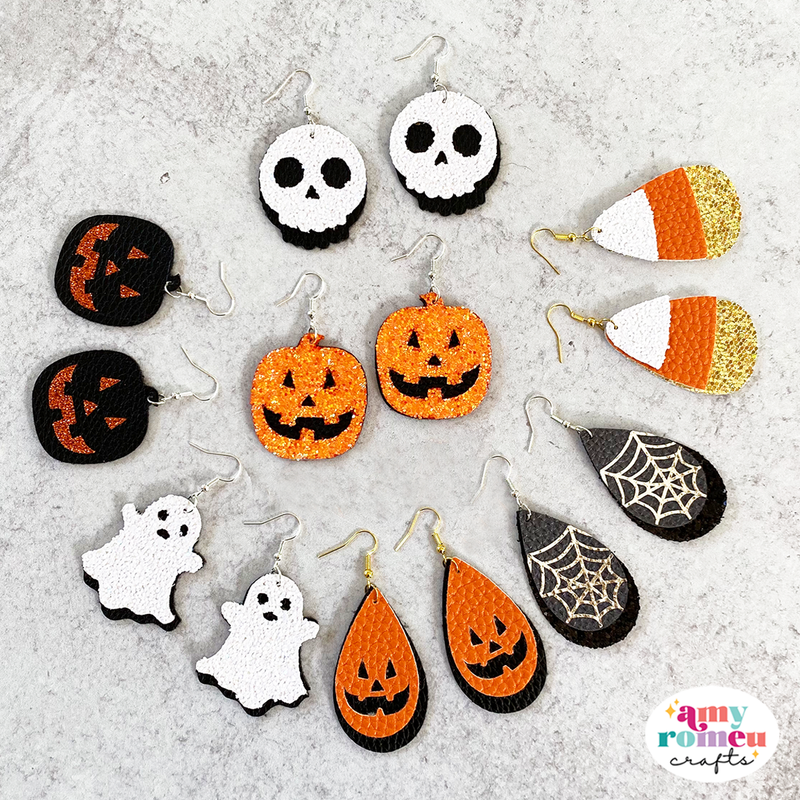 Halloween Faux Leather Earrings SVG Bundle