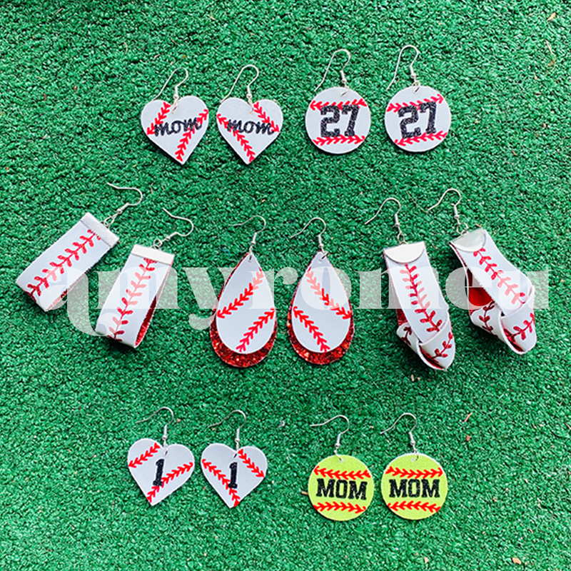 Personalized Baseball or Softball Faux Leather Earring SVGs