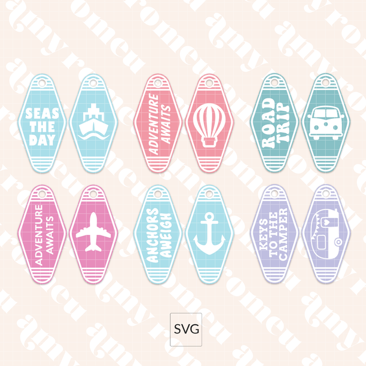 Faux Leather Travel Motel Keychains SVG Bundle & Video Tutorial