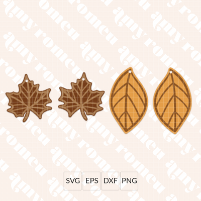 Autumn Leaves Maple Leaf Earrings SVG Files