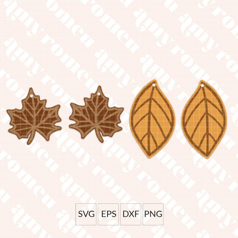 Autumn Leaves Maple Leaf Earrings SVG Files