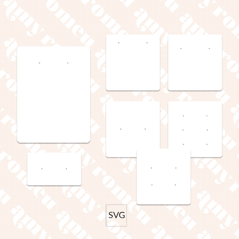 Set of 7 Earring Cards SVG Bundle