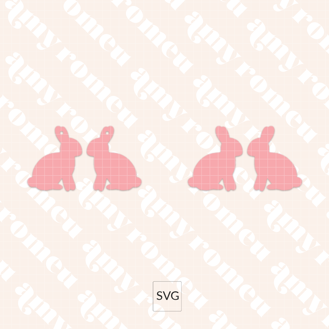 Easter Bunny Faux Leather Earrings SVG