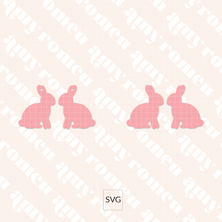 Easter Bunny Faux Leather Earrings SVG