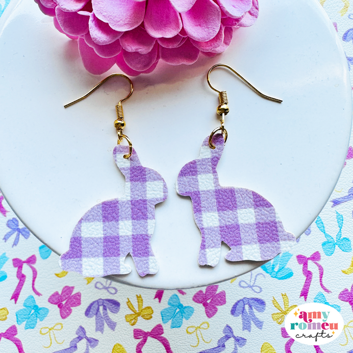 Easter Bunny Faux Leather Earrings SVG