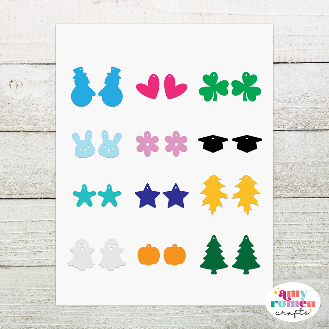 Simple Seasonal Earrings SVG Bundle