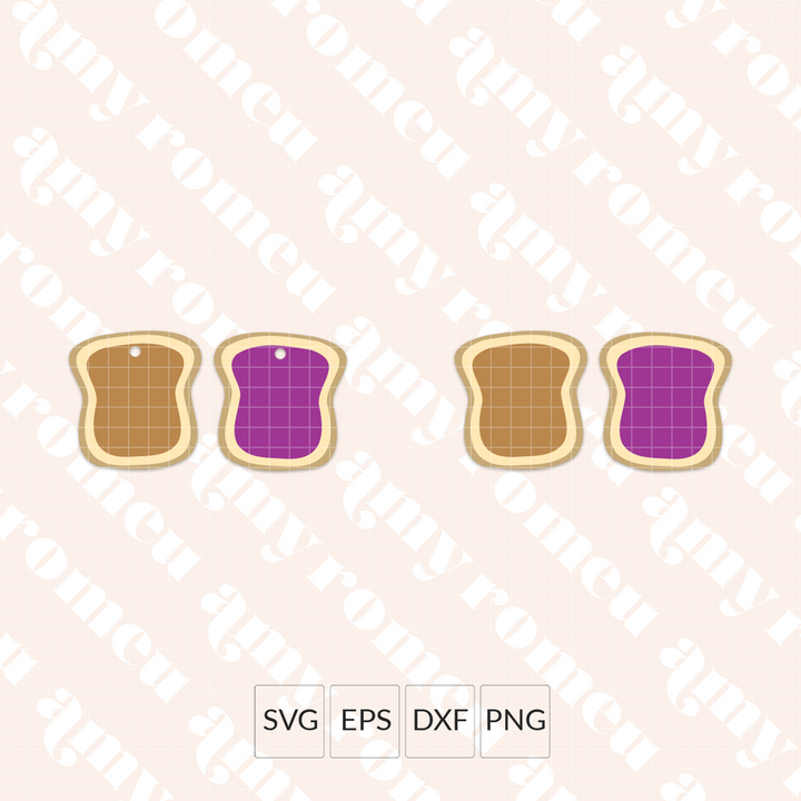 Peanut Butter & Jelly Faux Leather Earrings SVG