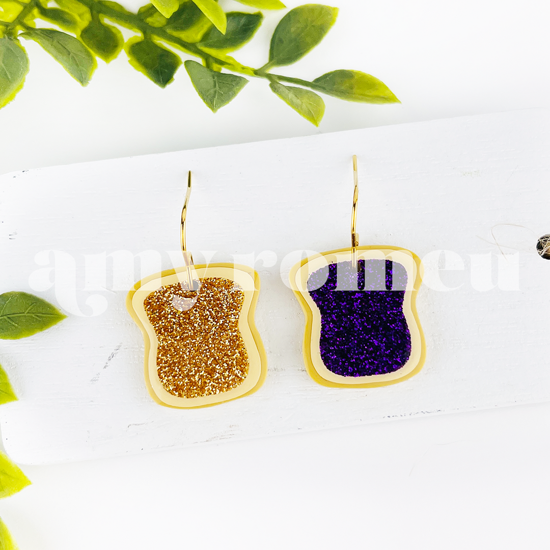 Peanut Butter & Jelly Faux Leather Earrings SVG