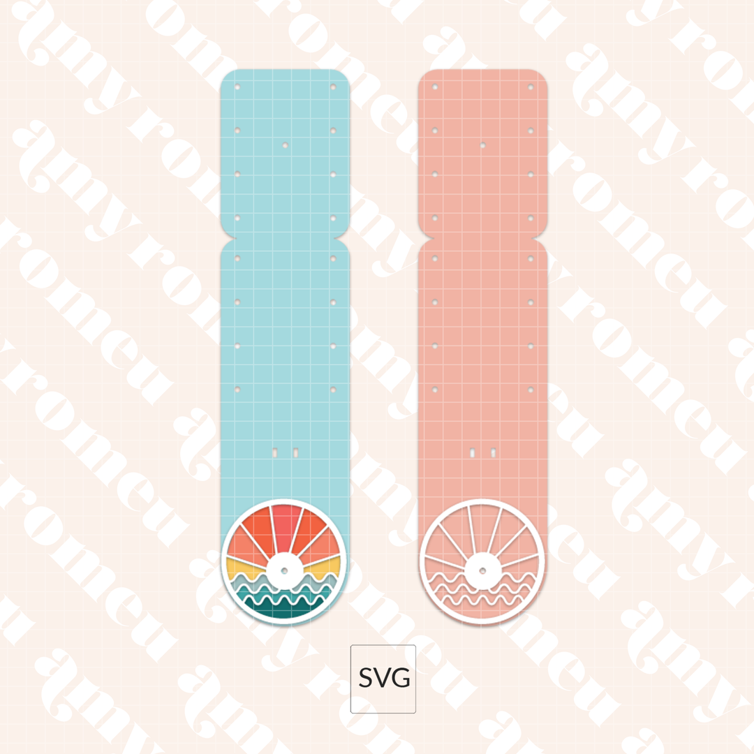 Faux Leather Ocean Sunrise Lip Balm Holder SVG