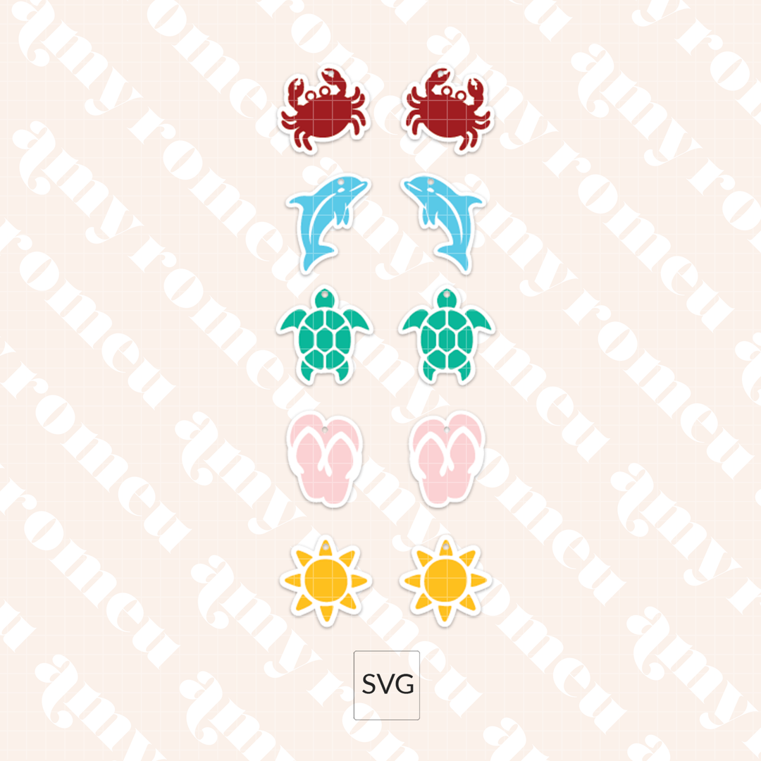 Beach Day Faux Leather Purse Charm SVG