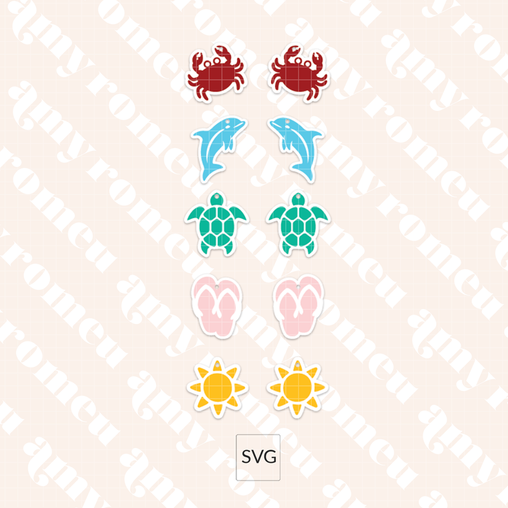 Beach Day Faux Leather Purse Charm SVG