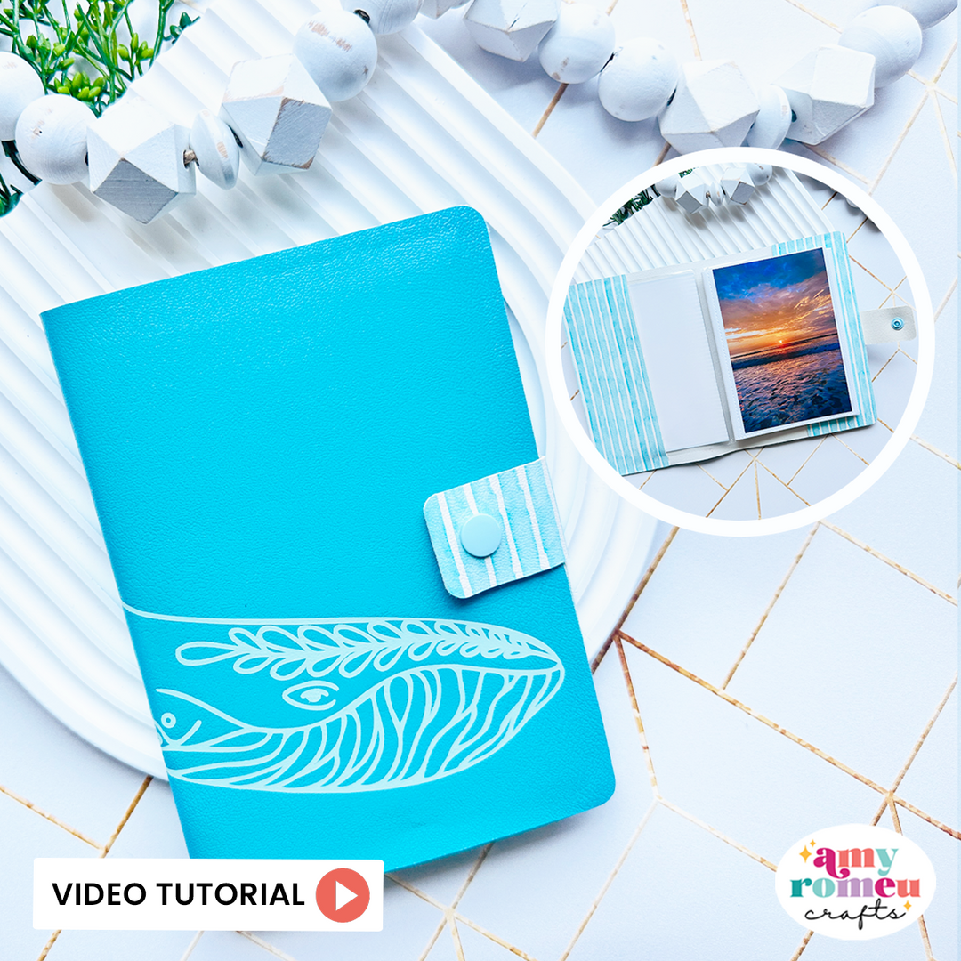 Faux Leather Summer Photo Album Cover SVG