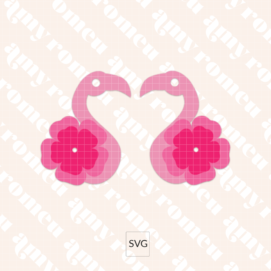 Layered Flamingo Faux Leather Keychain SVG