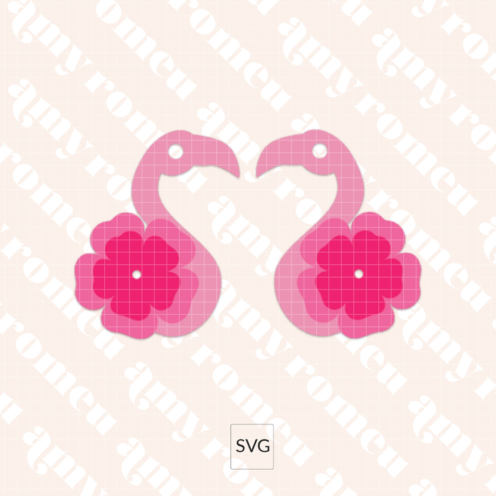 Layered Flamingo Faux Leather Keychain SVG