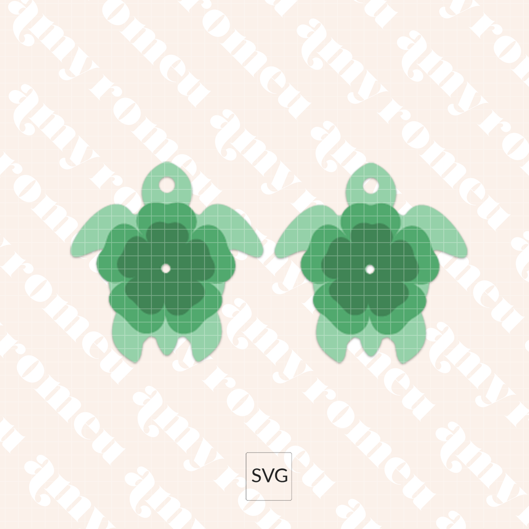 Layered Turtle Faux Leather Keychain SVG