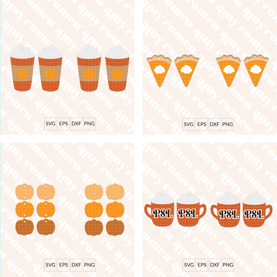 Pumpkin Earrings Mini SVG Bundle #1