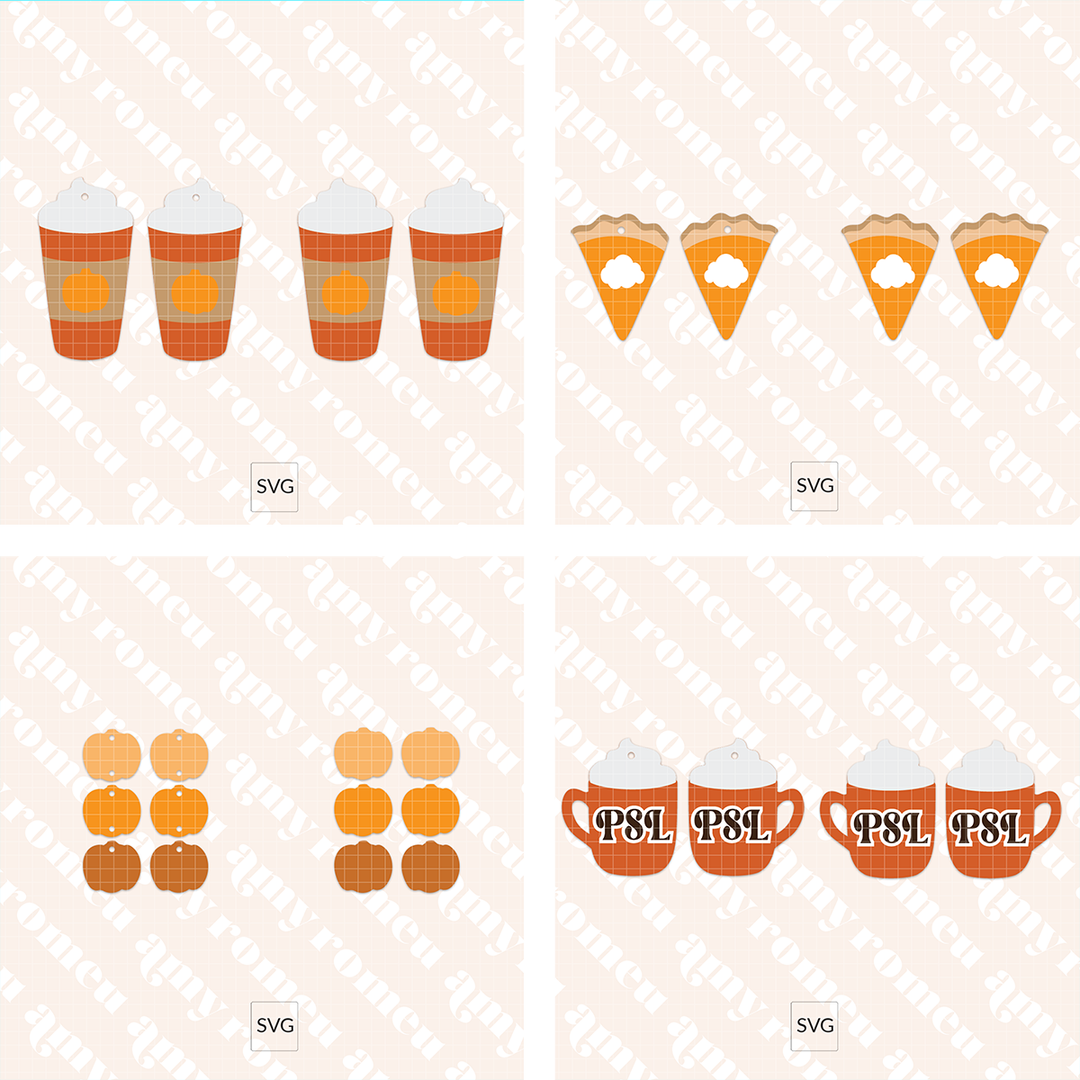 Pumpkin Earrings Mini SVG Bundle #1