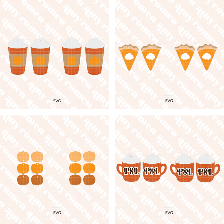 Pumpkin Earrings Mini SVG Bundle #1