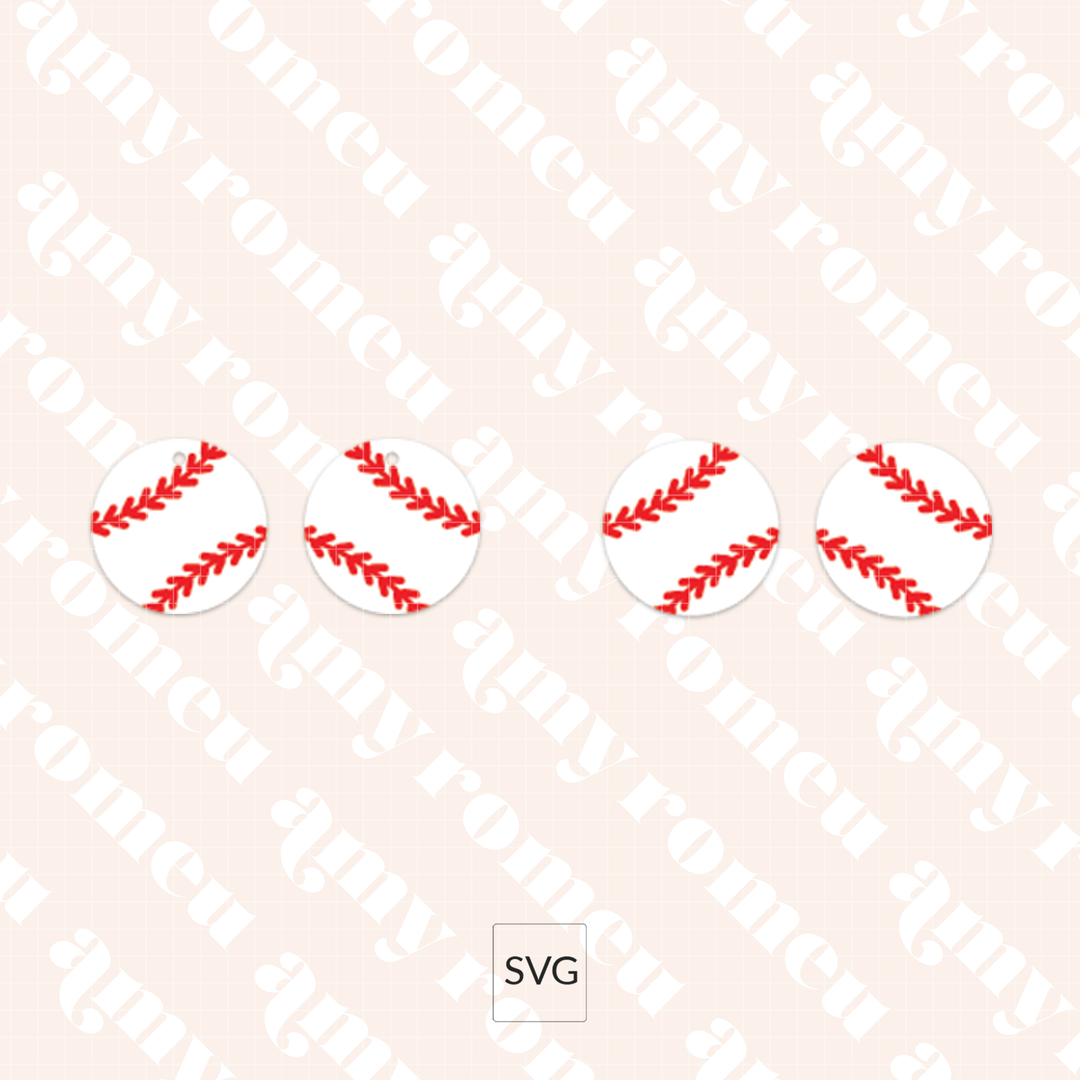 Faux Leather Baseball Earrings & Keychain SVG Bundle