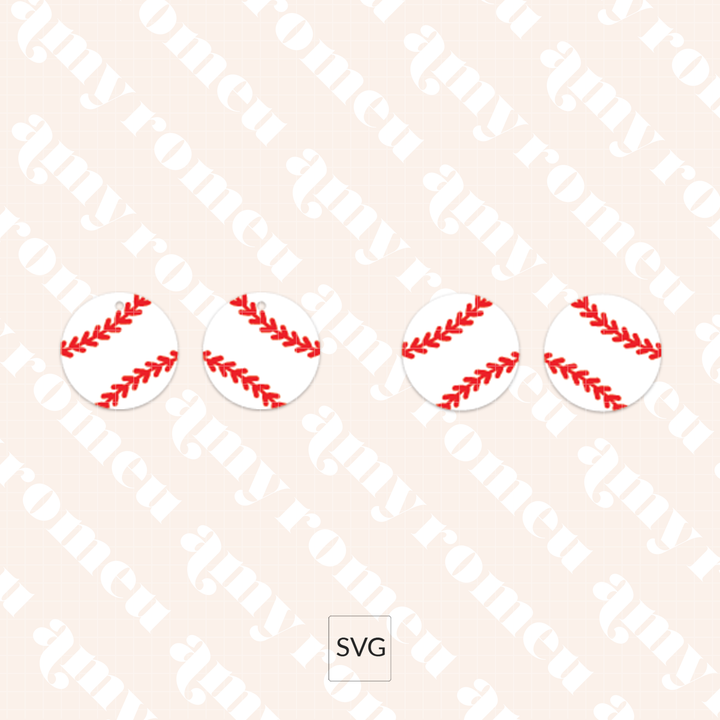 Faux Leather Baseball Earrings & Keychain SVG Bundle