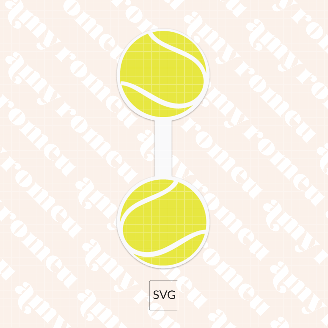 Faux Leather Tennis Ball Earrings & Keychain SVG Bundle