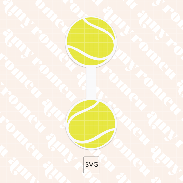 Faux Leather Tennis Ball Earrings & Keychain SVG Bundle