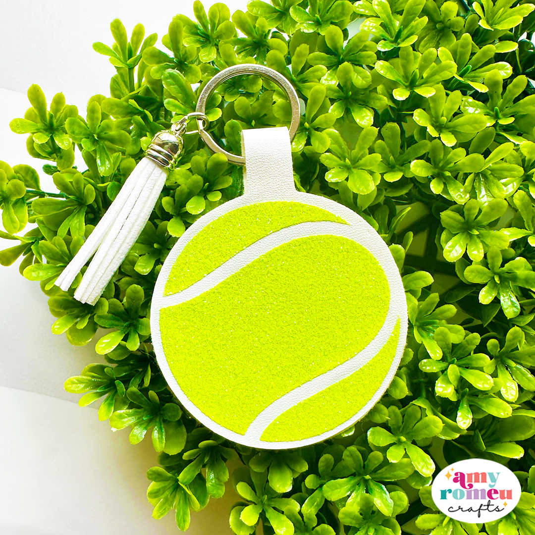 Faux Leather Tennis Keychain SVG